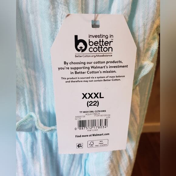 Time and Tru NWT boho midi calf sundress 100% cotton XXXL 22 - Picture 3 of 8